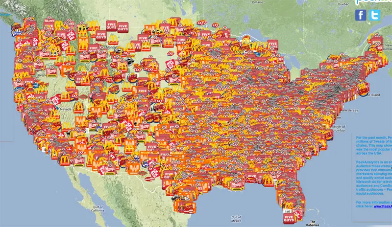 map of fast food